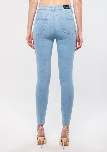 Kadın Serenay Mavi Gold Shape Jean Pantolon 100980-33430