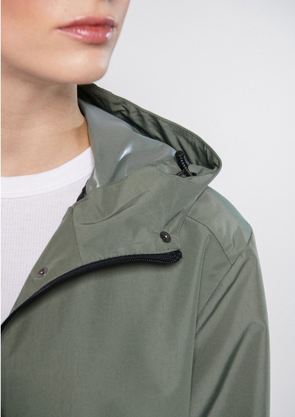 Kadın Kapüşonlu Haki Rüzgarlık 1110136-70123