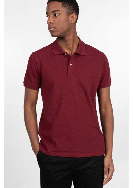 Slim Fit Düz Polo Yaka Erkek T-Shirt10