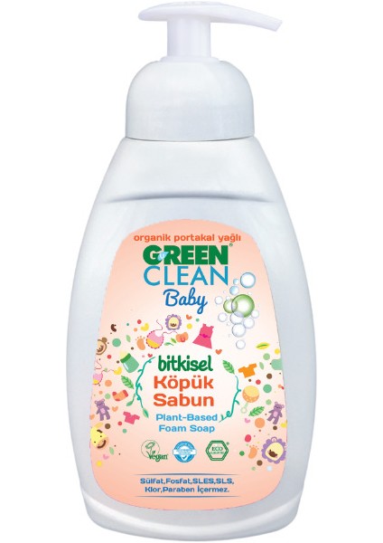 Green Clean Baby Organik Portakal Yağlı Köpük Sabun 450 ml x 2'li Set