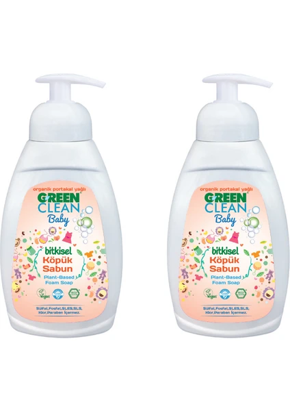 Green Clean Baby Organik Portakal Yağlı Köpük Sabun 450 ml x 2'li Set