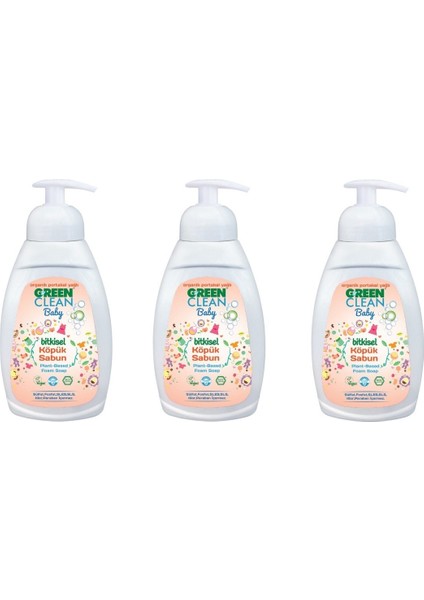 Green Clean U Green Clean Baby Organik Portakal Yağlı Köpük Sabun 450 ml X3'lü Paket