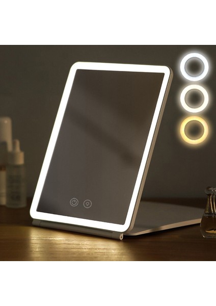 LED Dokunmatik Ekran Makyaj Aynası - Pembe (Yurt Dışından)