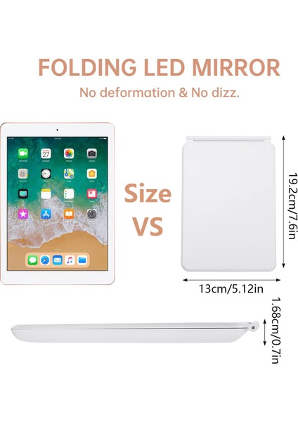 LED Dokunmatik Ekran Makyaj Aynası - Pembe (Yurt Dışından)