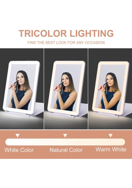 LED Dokunmatik Ekran Makyaj Aynası - Pembe (Yurt Dışından)