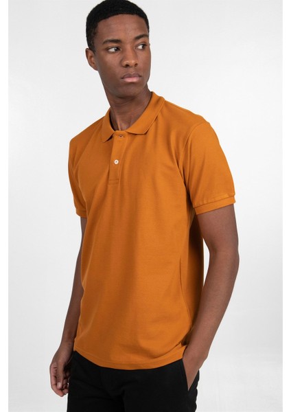 Slim Fit Düz Polo Yaka Erkek T-Shirt10