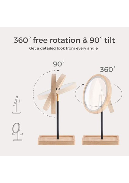 LED Dokunmatik Ekran Makyaj Aynası - Kahverengi (Yurt Dışından)