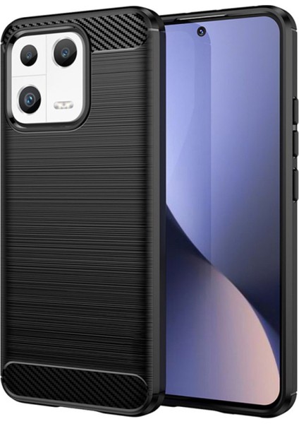 Xiaomi Mi 13 Global Brushed Carbon Fiber Silikon Kılıf - Siyah AL3332