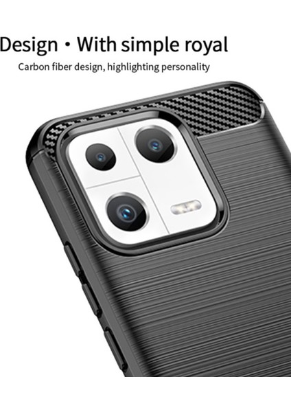 Xiaomi Mi 13 Global Brushed Carbon Fiber Silikon Kılıf - Siyah AL3332