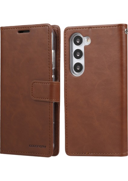 Galaxy S23 5g Için Çılgın At Doku Pu Kılıfı - Kahverengi (Yurt Dışından)