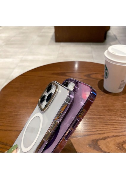Apple iPhone 13 Pro Uyumlu Magsafe Kablosuz Şarz Özellikli Kamera Korumalı Parlak Kılıf modelleri
