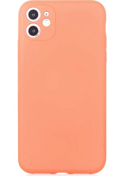 iPhone 11 Kılıf Kamera Korumalı Içi Kadife Logosuz Mara Lansman Silinebilir Kılıf Turuncu
