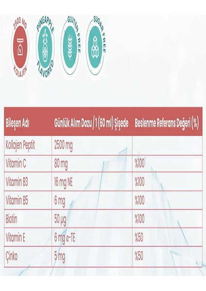 Ananas Aromalı Likit Collagen Shot 60 ml - 24 Adet Şişe indirimleri