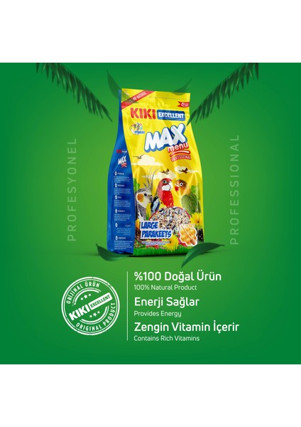 Kıkı Excellent Kuş Max Menu Large Parakeets Büyük Pareket Yemi 500 Gr. KB306