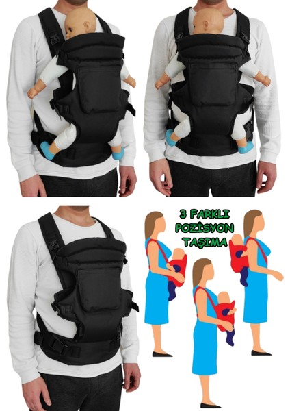 Portbebe Ana Kucağı + Bebek Taşıma Kanguru + Bebek Bakım Çantası 3 Lü Set