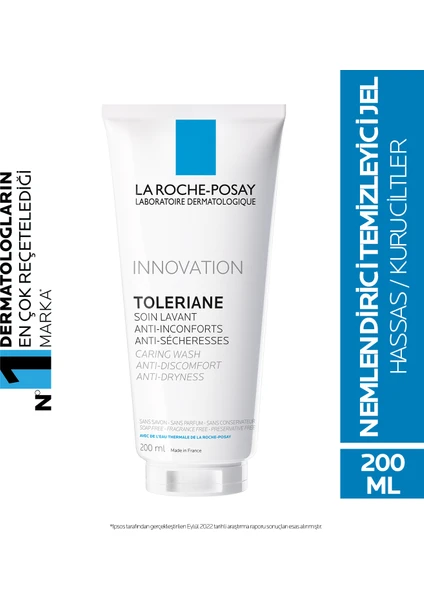 La Roche-Posay Toleriane Carıng Krem Temizleyici Kuru/Hassas Ciltler 200Ml