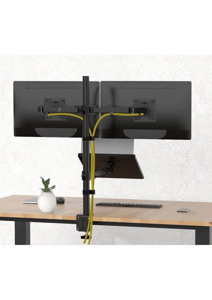 EF75 Steel Design 2-8 kg Triple Kol Asansörlü 13"-27" Monitör&10-17" Laptop Standı