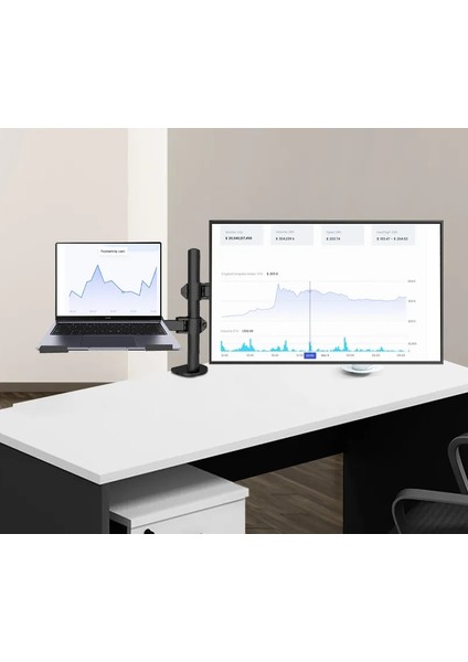 EF74 Steel Design 2-8 kg Çift Kol Asansörlü 13"-30" Monitör&10-17" Laptop Standı