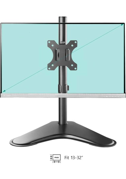 EF71 Steel Design 2-8 kg Tek Kol Asansörlü 13"-32" Desktop Monitör Standı