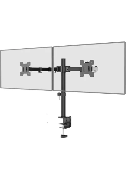 EF52 Steel Design 2-8 kg Çift Kol 13"-27" Asansörlü Monitör Standı