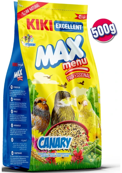 Kıkı Excellent Kuş Max Menu Canary Kanarya Yemi 500 Gr. KB308