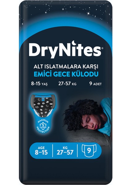 Huggıes Drynıtes Gece Kulodu Erkek 8-15 Yas 27-57 kg 9'lu