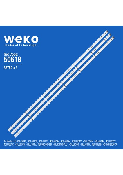 Wkset-5618 35782X3 Lg Innotek 17Y 43Inch_ A-Type 3 Adet Led Bar