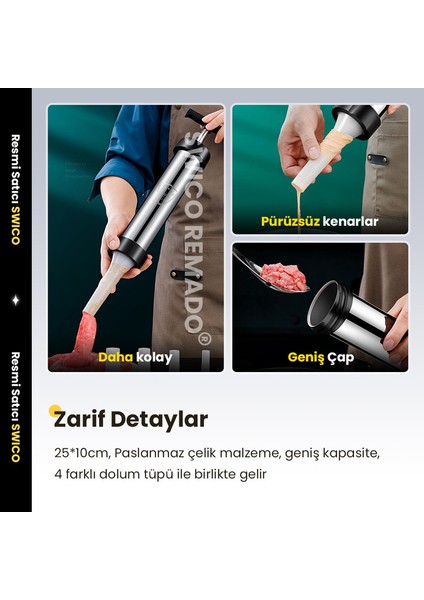 Paslanmaz Çelik Manuel Sosis Makinesi Et Sosis Doldurma Aracı (Yurt Dışından) modelleri