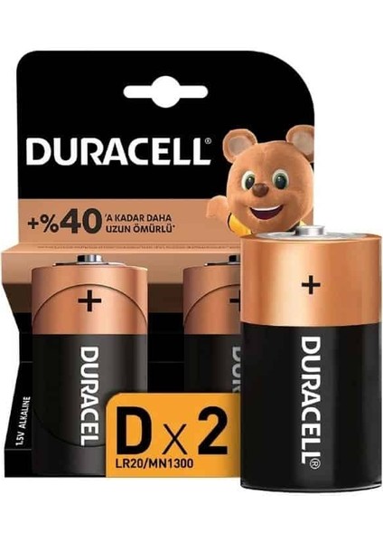 Alkalin D Büyük Boy Pil 2'li