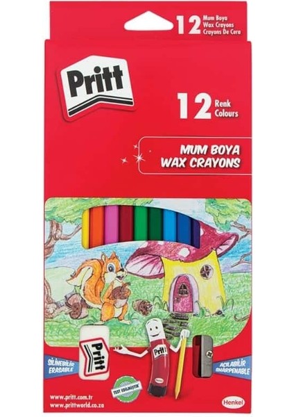 Silinebilir Pastel Boya 12'li