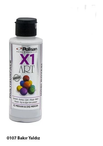 X1 Art Multısurface Hobi Boyası 0107 Yaldız Bakır 120ML