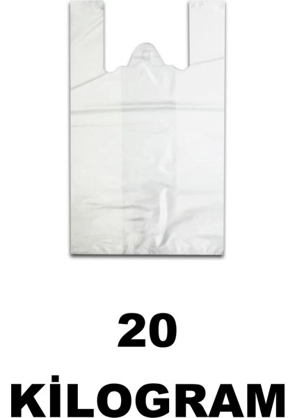 20 kg Beyaz Market Poşeti Orta Boy 27X49 cm Atlet Poşet