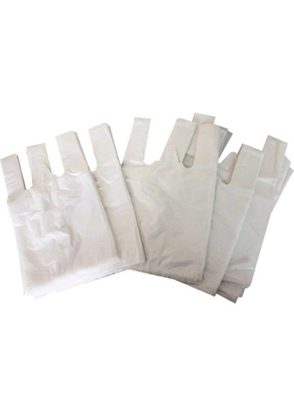 20 kg Beyaz Market Poşeti Orta Boy 27X49 cm Atlet Poşet