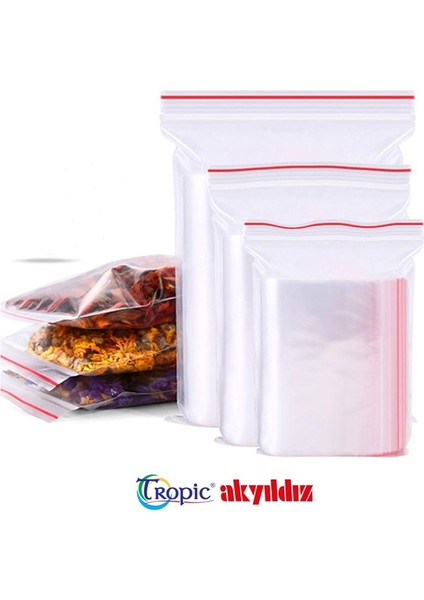 Tropic 3 Paket Kilitli Naylon Torba 13X16 Kilitli Poşet (600LÜ)