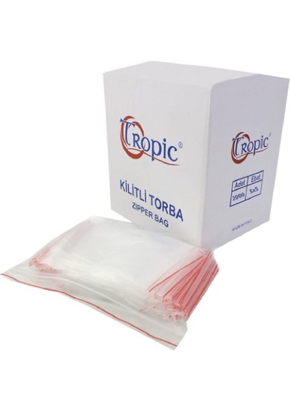 Tropic 20 Paket Kilitli Torba Kilitli Poşet 5x5 cm (2000 Li)
