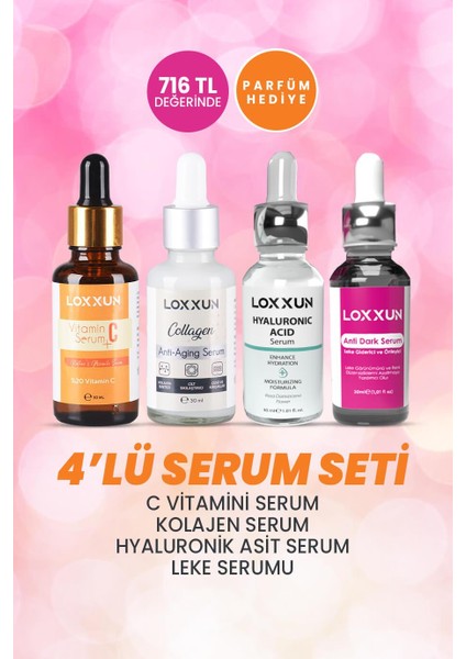 C Vitamin Serum +  Serum + Hyaluronik Asit Serum + Leke Serum