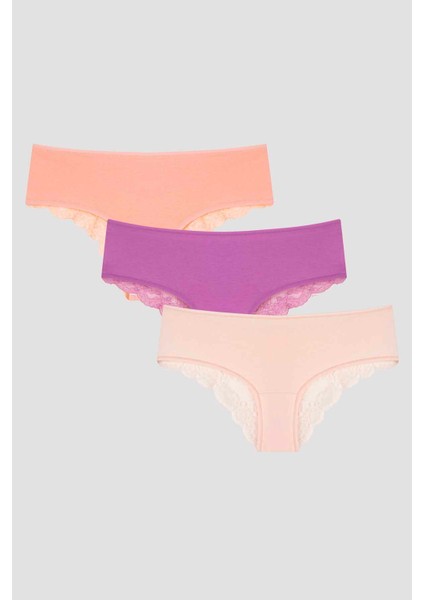 Joyful Spring Dantel Detaylı 3lü Hipster Külot