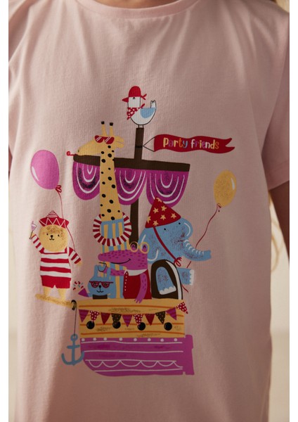 Kız Çocuk Travel Baskılı 2Li Pijama Takımı