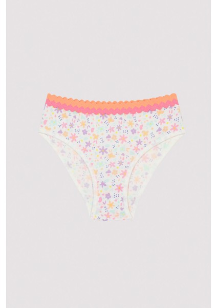 Kız Çocuk Renkli Çiçek Desenli 3Lü Slip Külot