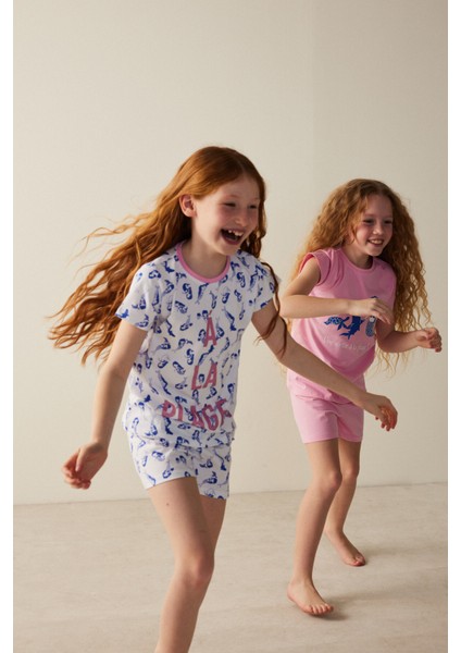 Kız Çocuk La Plage Baskılı 2Li Pijama Takımı