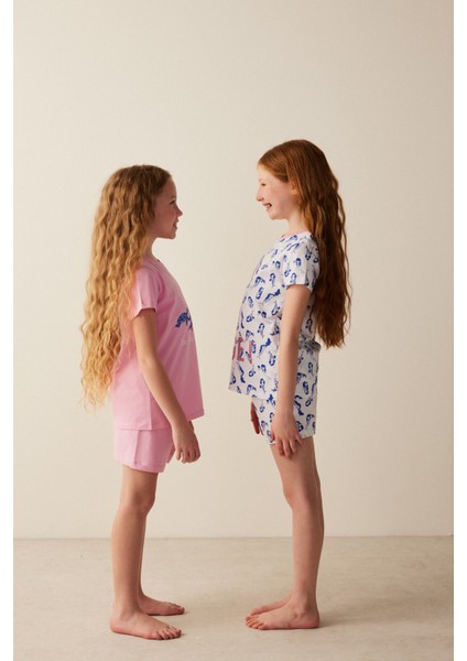 Kız Çocuk La Plage Baskılı 2Li Pijama Takımı