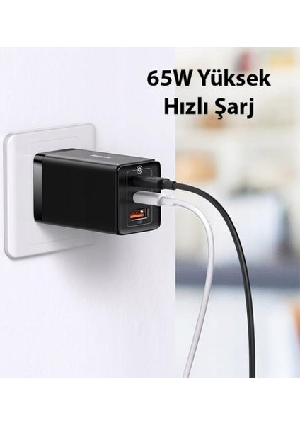 Super Şarj 65W Şarj Başlığı 1mt 100W Type-C To Type-C Şarj Kablosu Macbook Laptop Ipad Şarj