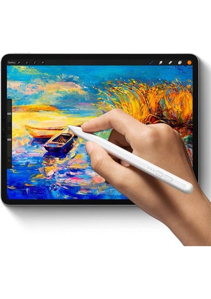 130MAH Şarjlı Yedek Uçlu Kapasitif Tablet Kalem iPad Mini 5 Dokunmatik Tablet Kalemi Aktif Ver