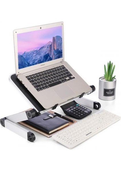 Alüminyum Yükseklik Ayarlı Katlanabilir Laptop Sehpası Notebook Macbook Standı Dizüstü Laptop Sehpası