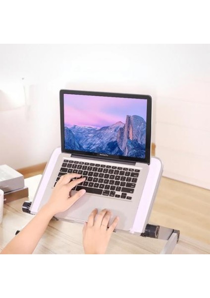 Alüminyum Yükseklik Ayarlı Katlanabilir Laptop Sehpası Notebook Macbook Standı Dizüstü Laptop Sehpası