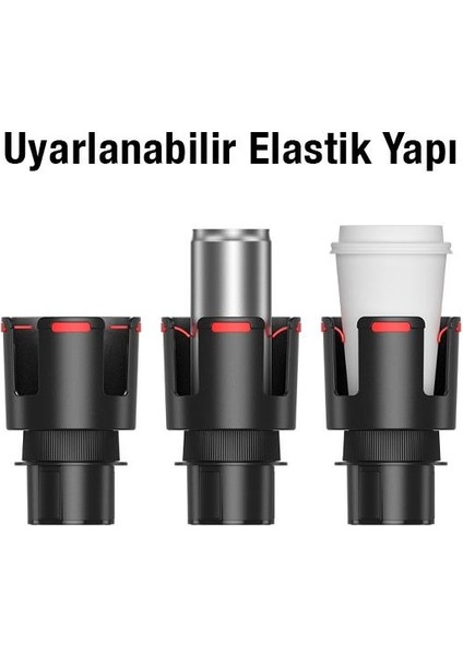 Ayarlanabilir Döndürülebilir 2in1 Araç Bardak Tutucu ve Araç Telefon Tutucu Tüm Araçlara Uyumlu