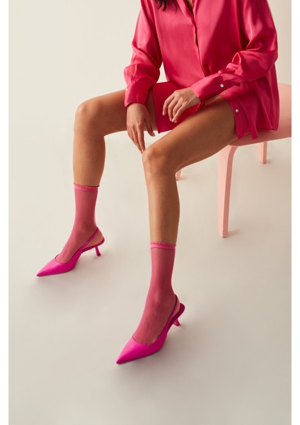 Pembe File Soket Çorap-licious