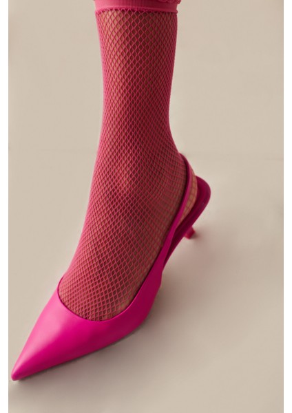 Pembe File Soket Çorap-licious