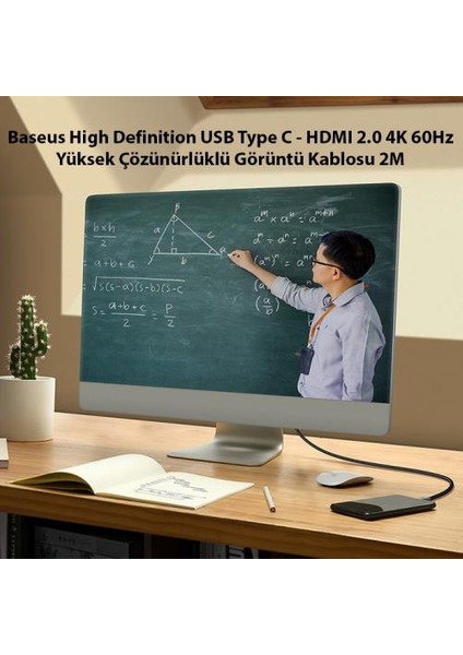 2mt 4K 60Hz Type C HDMI Dönüştücü 60Hz Yüksek Çözünürlüklü Görüntü Kablosu 4K HDMI Çevirici