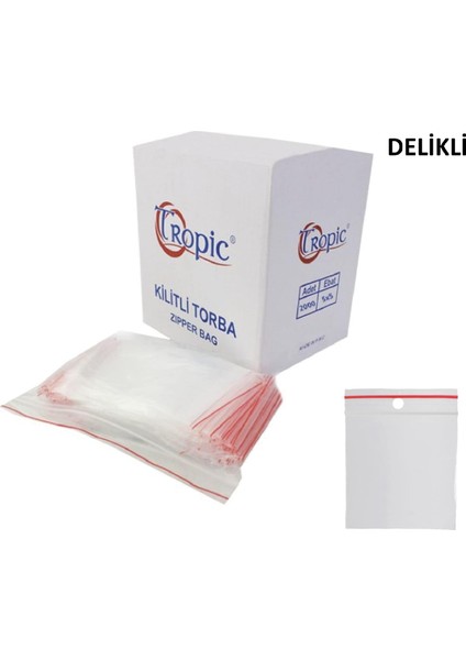 Tropic 20 Paket Askılı Delikli Kilitli Torba Kilitli Poşet 5x5 cm (2000 Li) modelleri